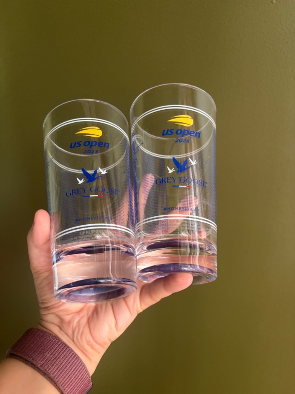 2 Grey Goose US Open 2023/2024 Honey Deuce cups (Set of 2)